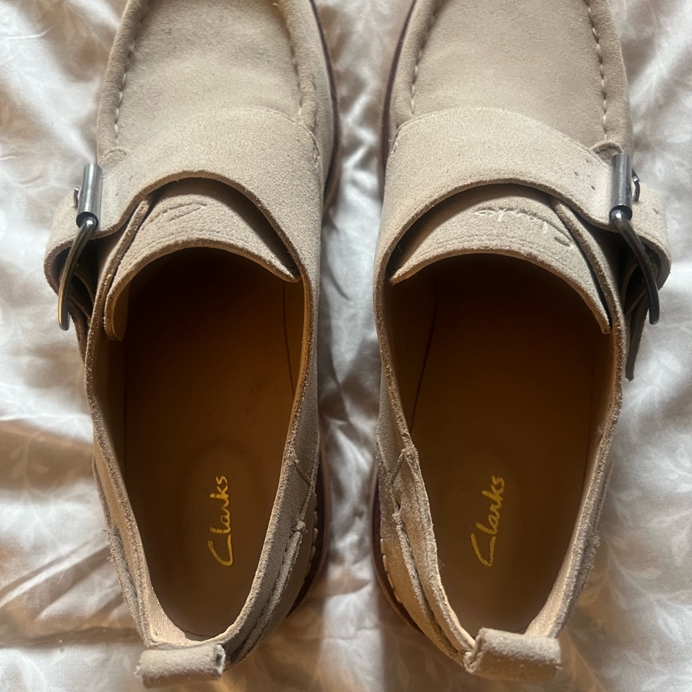 Clarks Cream Ankle Boots